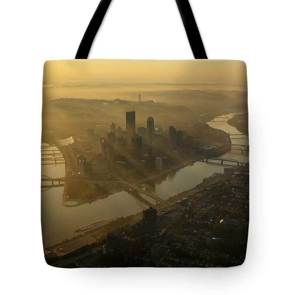 Pittsburgh Tote Bag featuring the photograph Black and Gold by Amanda Jones