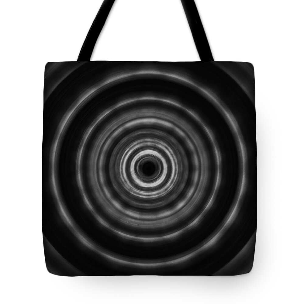 Black Tote Bag featuring the painting Black And White Art - Mesmerize - By Sharon Cummings by Sharon Cummings