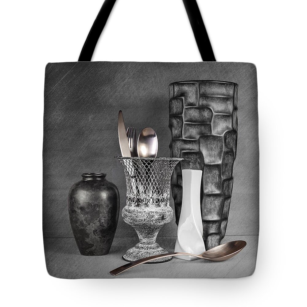 Art Tote Bag featuring the photograph Black and White Composition by Tom Mc Nemar