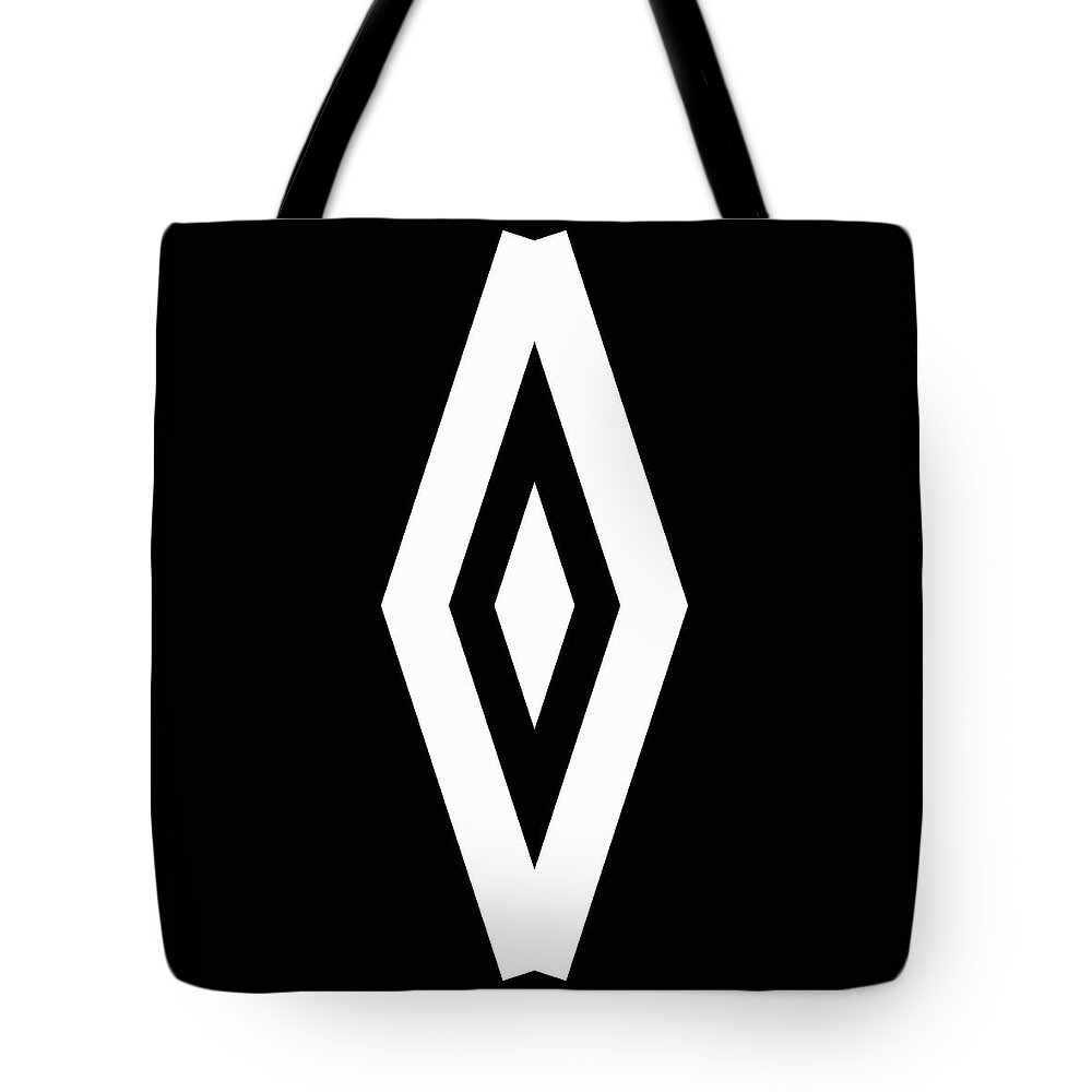 Geometric Tote Bag featuring the digital art Black and White Geometric 3 by David G Paul
