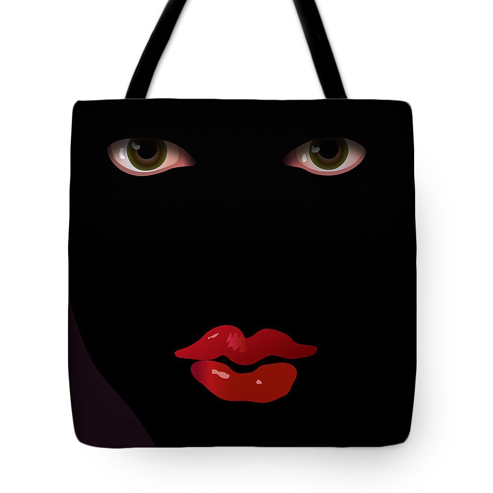 Black Girl Tote Bag featuring the digital art Black by Attila Meszlenyi