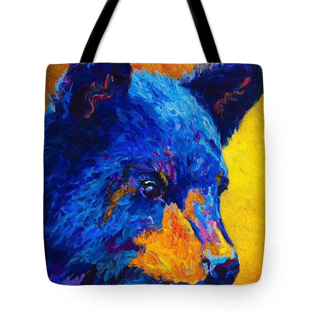 Bear Tote Bag featuring the painting Black Bear Cub 2 by Marion Rose