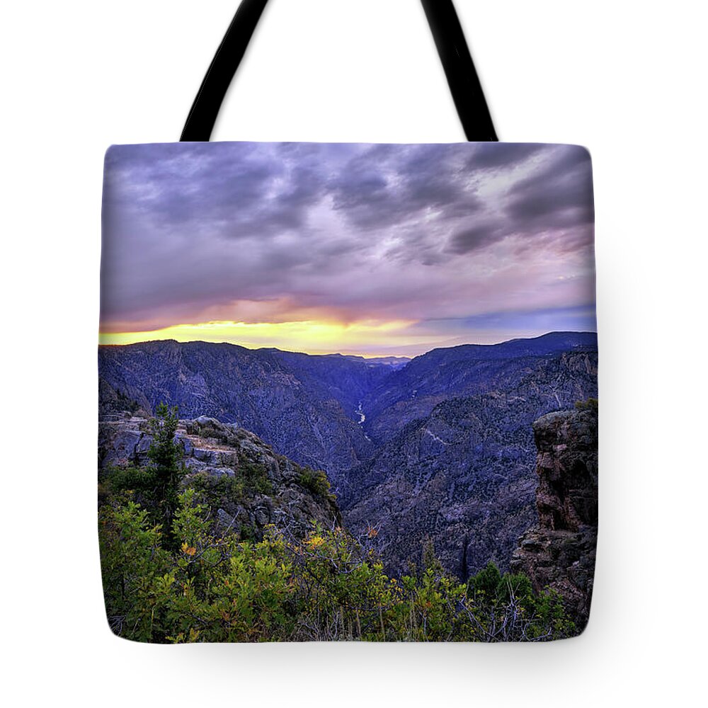Mark Whitt Tote Bag featuring the photograph Black Canyon Sunset by Mark Whitt