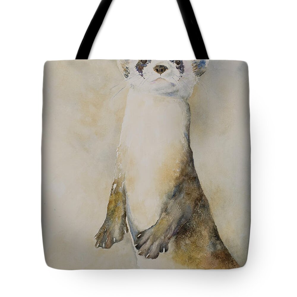 Animals Tote Bag featuring the painting Black-footed Ferret by Maureen Moore
