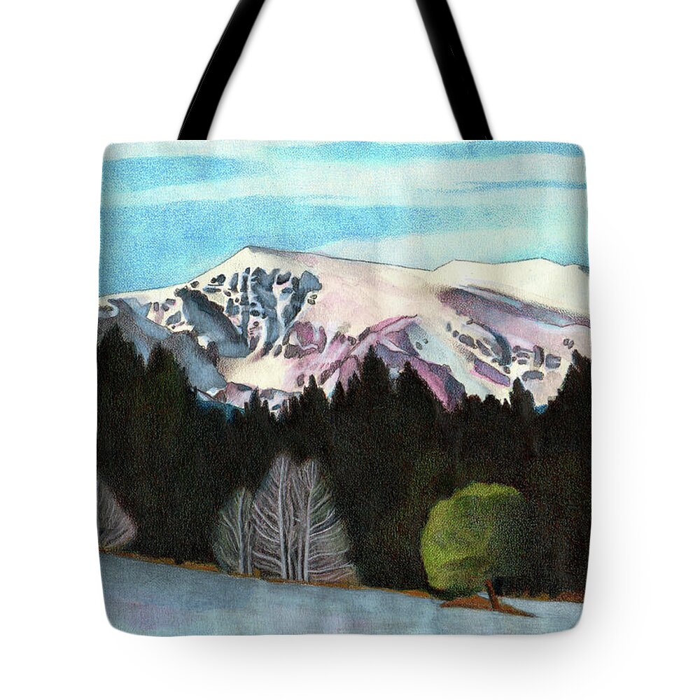 Art Tote Bag featuring the drawing Black Forest by Dan Miller