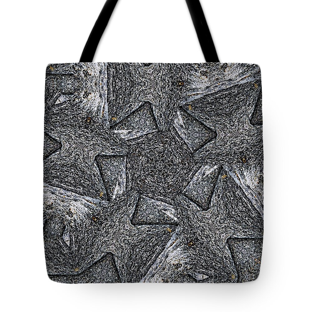 Rock Tote Bag featuring the photograph Black Granite Kaleido #4 by Peter J Sucy
