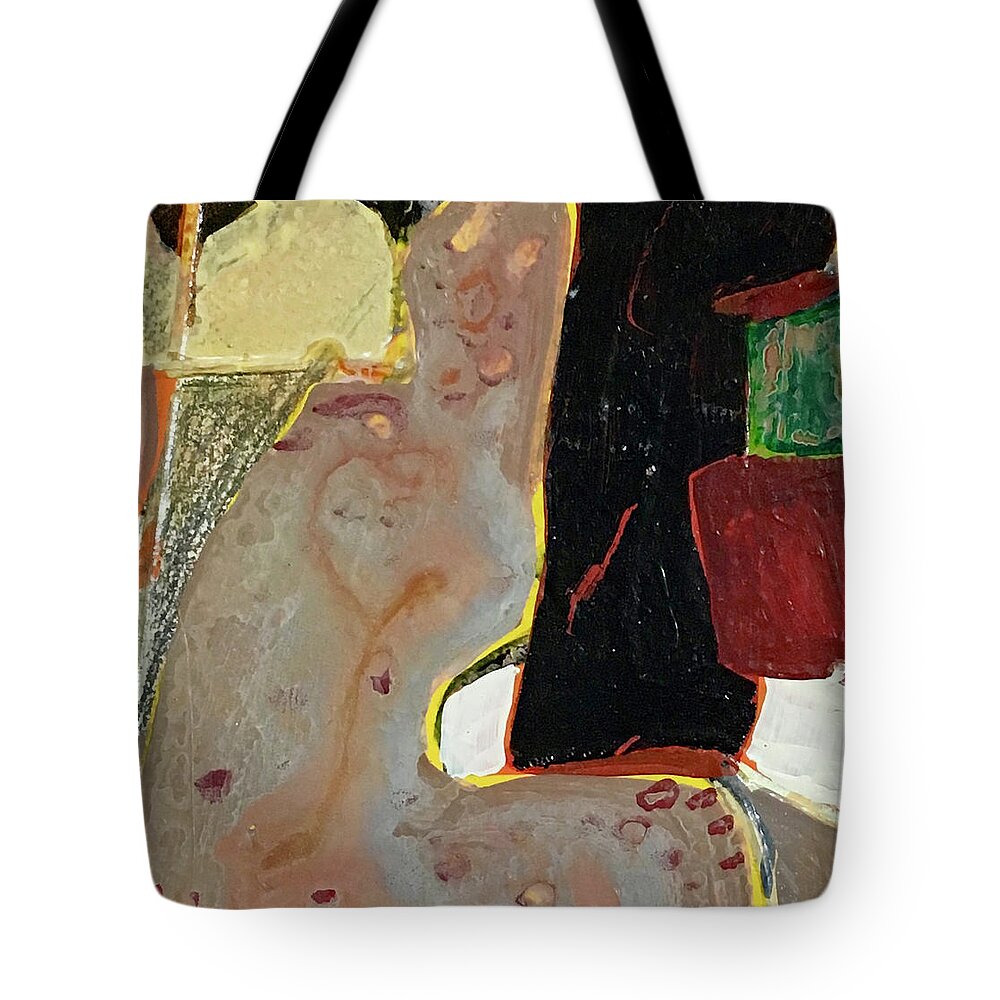Black Tote Bag featuring the painting Black Sky by Carole Johnson