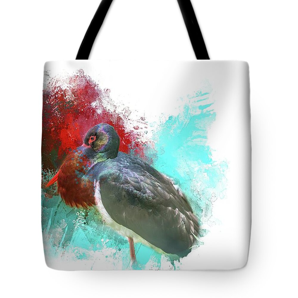 Black Stork Tote Bag featuring the photograph Black Stork by Eva Lechner