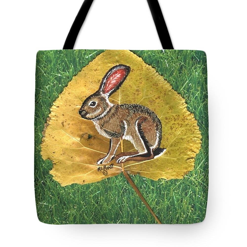 Animal Tote Bag featuring the painting Black tail Jack Rabbit by Ralph Root