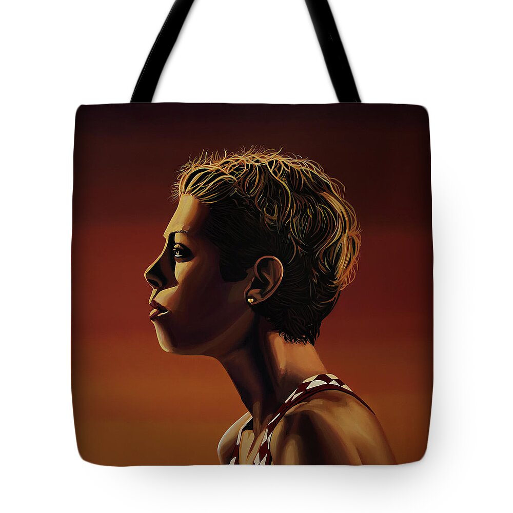 Blanka Vlasic Tote Bag featuring the painting Blanka Vlasic Painting by Paul Meijering