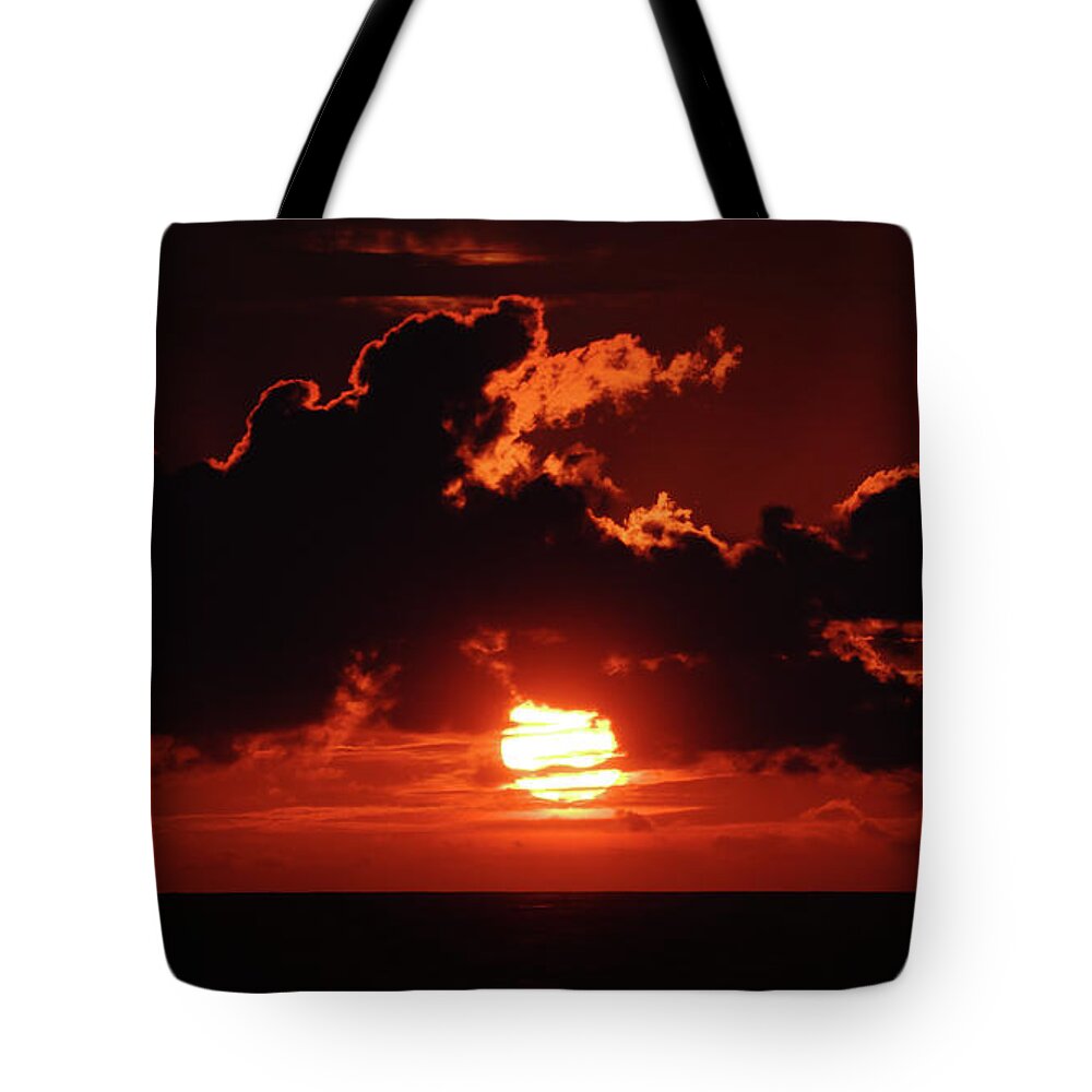 Florida Tote Bag featuring the photograph Blazing Sunrise Delray Beach Florida by Lawrence S Richardson Jr