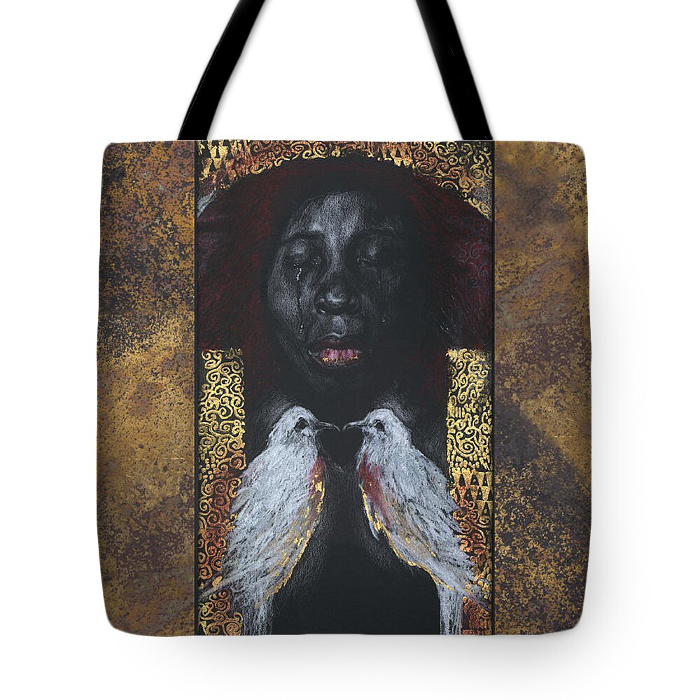 Emotional Tote Bag featuring the painting Bleeding Heart by Ragen Mendenhall