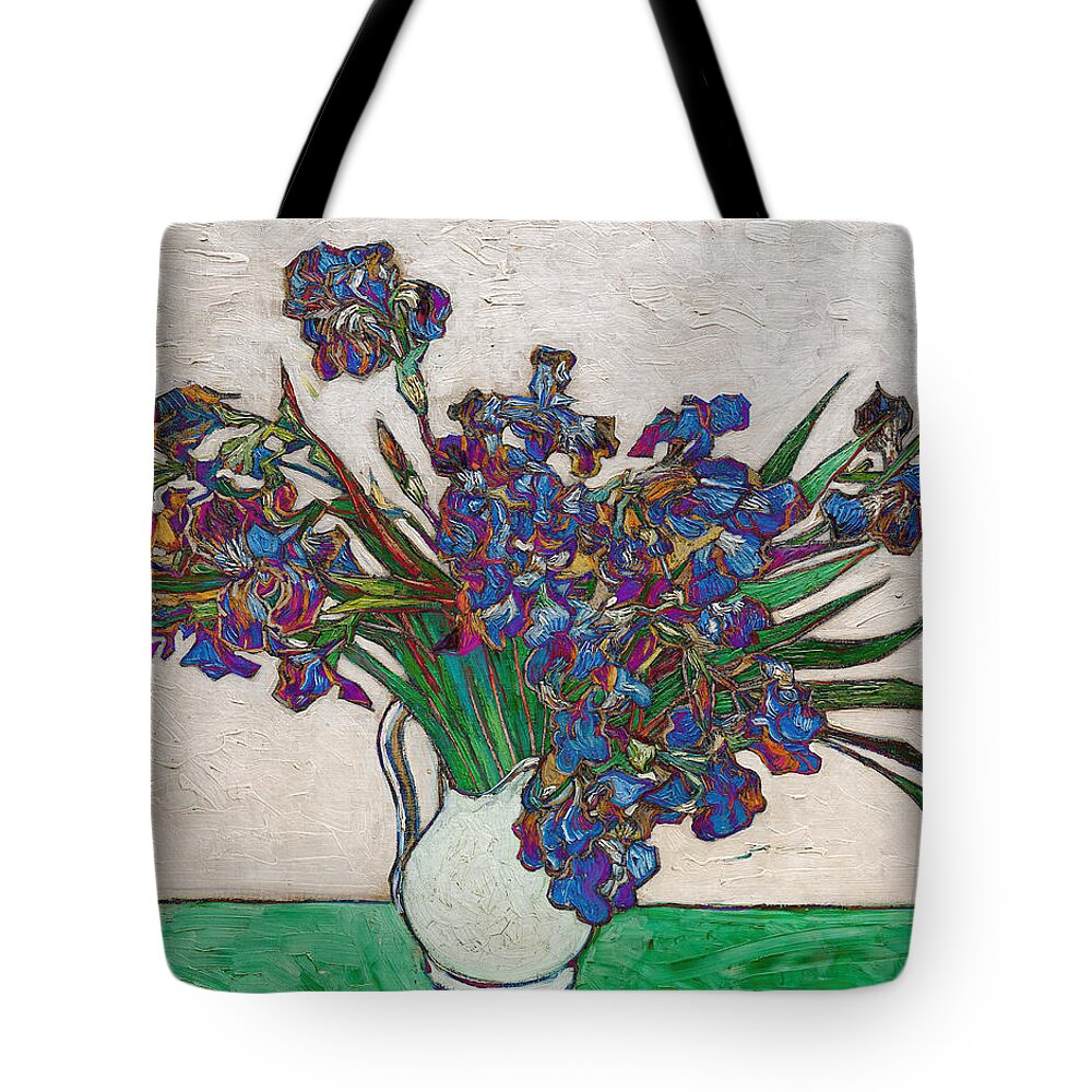Abstract In The Living Room Tote Bag featuring the digital art Blend 16 van Gogh by David Bridburg