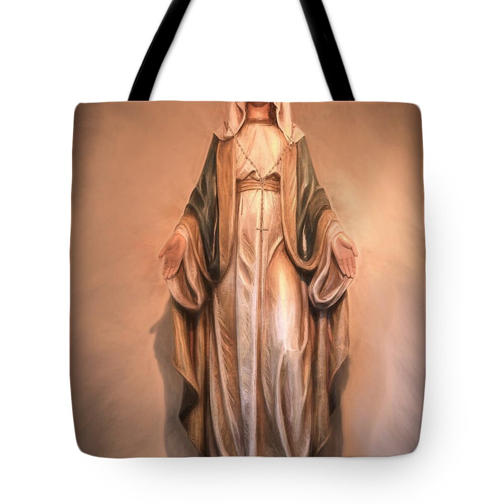 Virgin Mary Tote Bag featuring the photograph Blessed Virgin Mary by Donna Kennedy