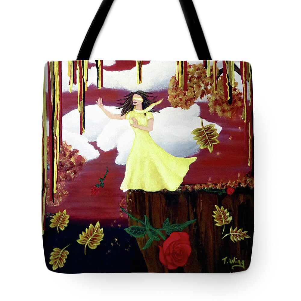 Autumn Tote Bag featuring the painting Blinded by Love by Teresa Wing