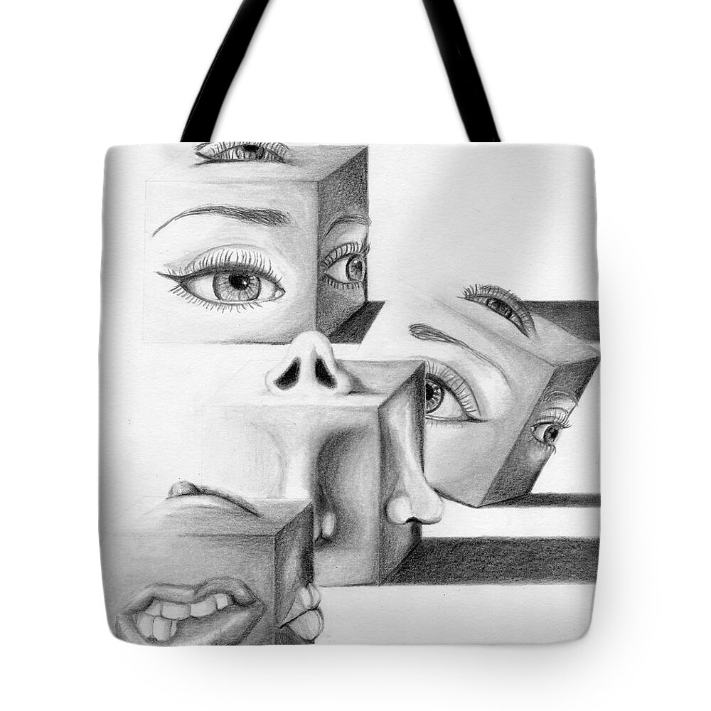 Tote Bag featuring the drawing Blocked by Denise Deiloh