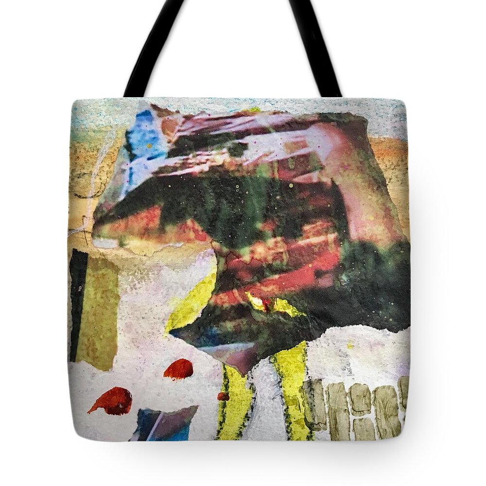 Abstract Tote Bag featuring the painting Blockhead by Carole Johnson