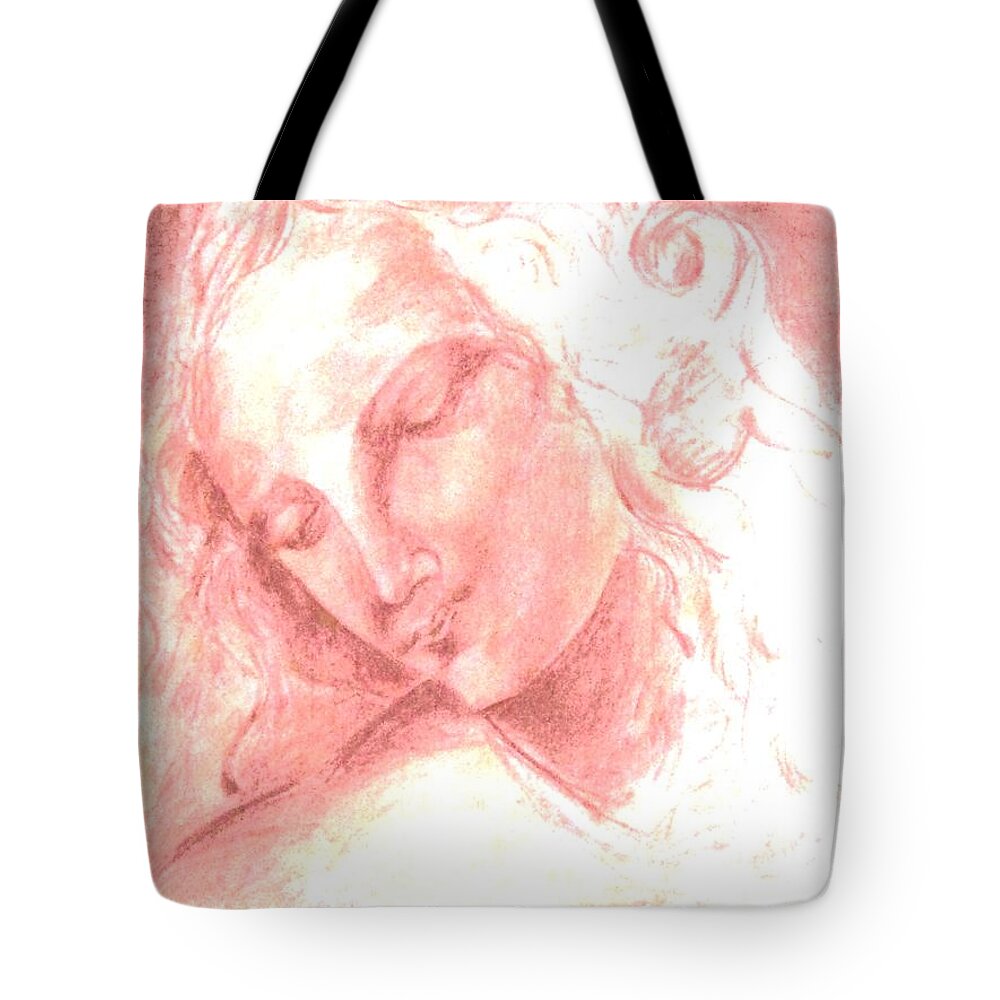 Portrait Tote Bag featuring the painting Blonde by Dawn Caravetta Fisher