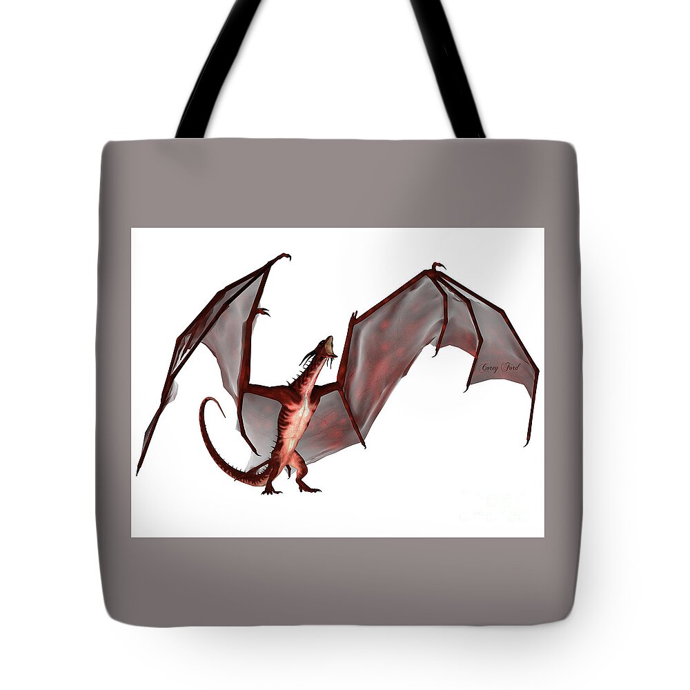 Dragon Tote Bag featuring the painting Blood Dragon Scream by Corey Ford