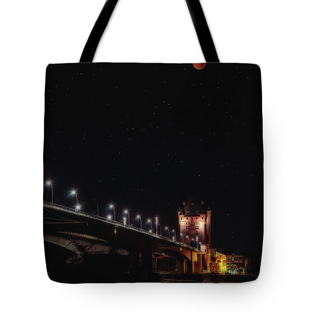 Moon Tote Bag featuring the photograph Blood Moon by Marc Braner
