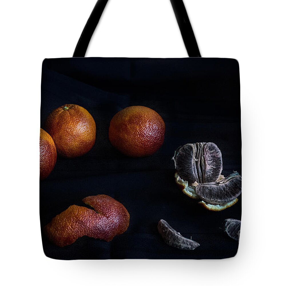 Blood Orange Still Life Tote Bag featuring the photograph Blood Orange Symphony by William Fields