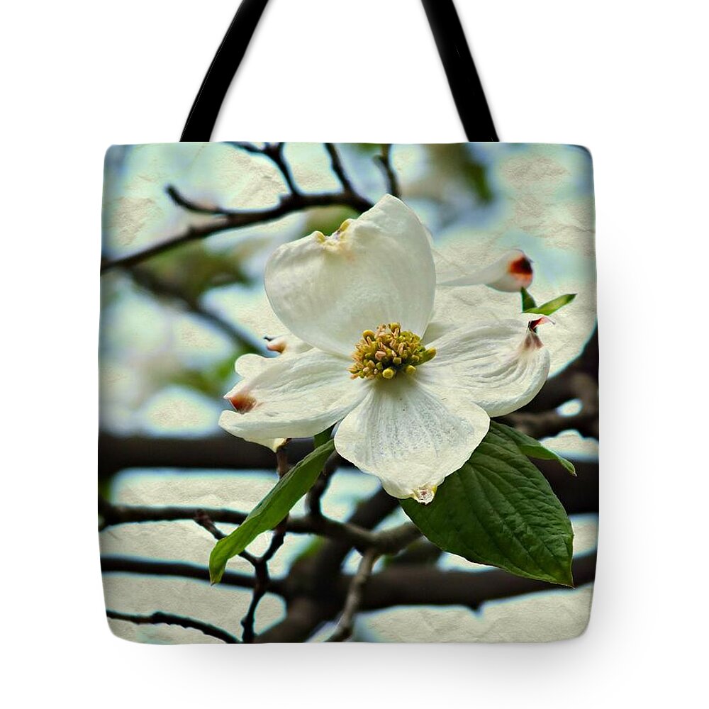 Dogwood Tote Bag featuring the digital art Bloomin Dogs by Tg Devore