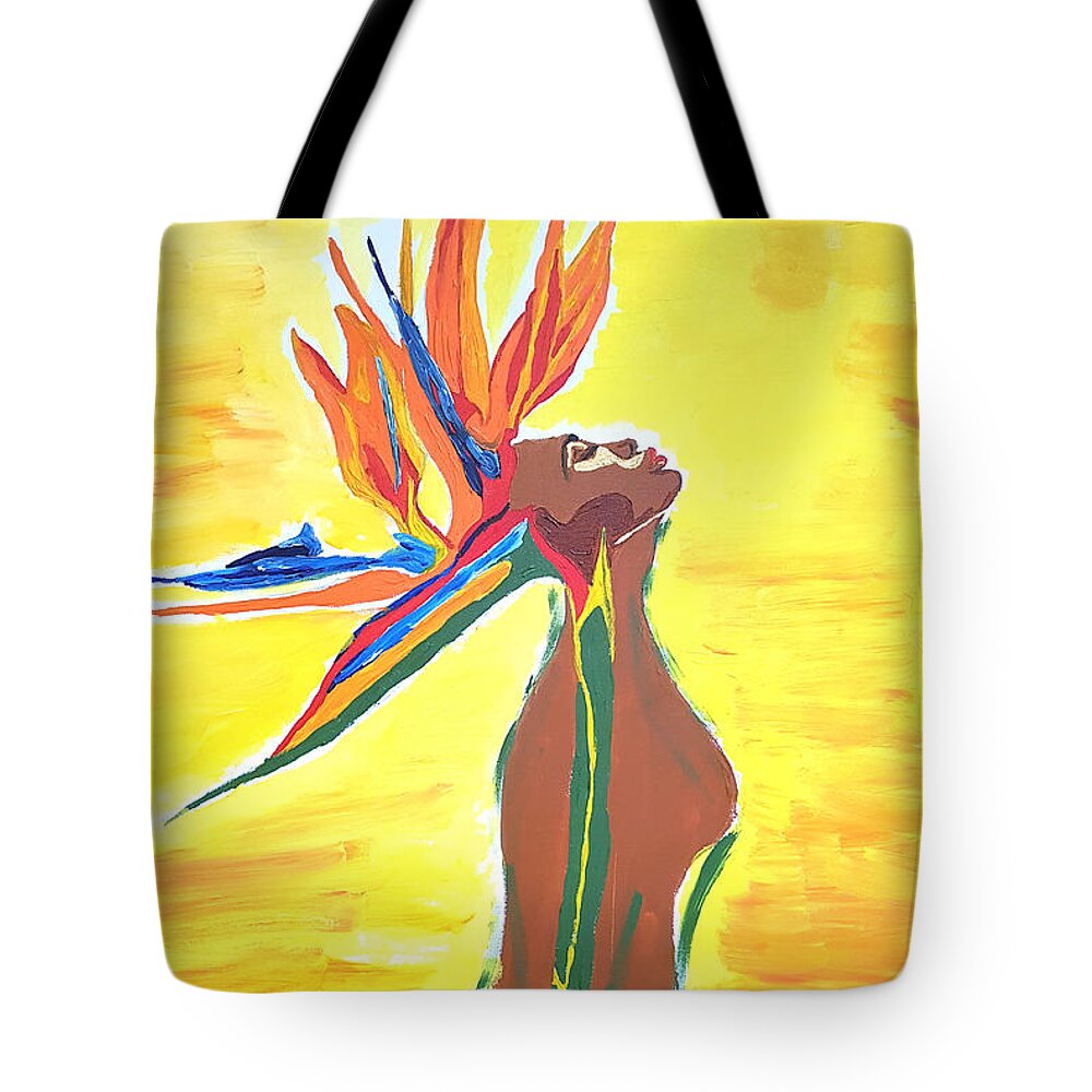 Blooming Tote Bag featuring the painting Blooming by Rachel Natalie Rawlins