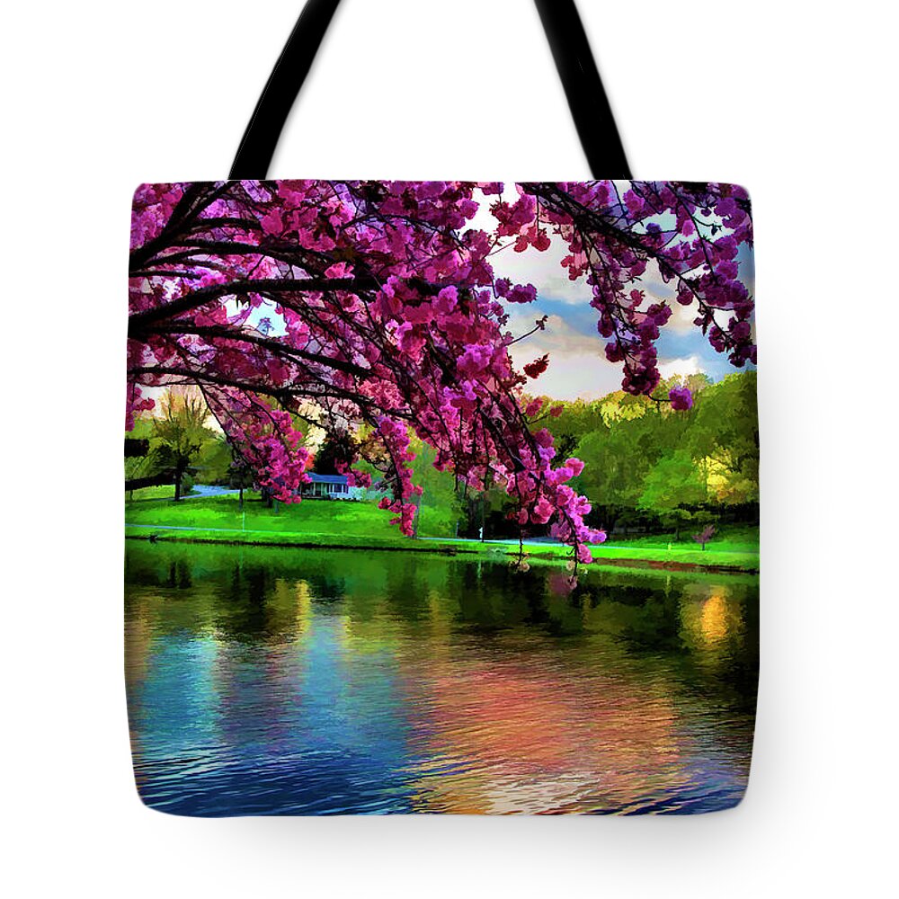 Landscape Tote Bag featuring the photograph Beautiful Blossoms Landscape Tennessee USA by Chuck Kuhn