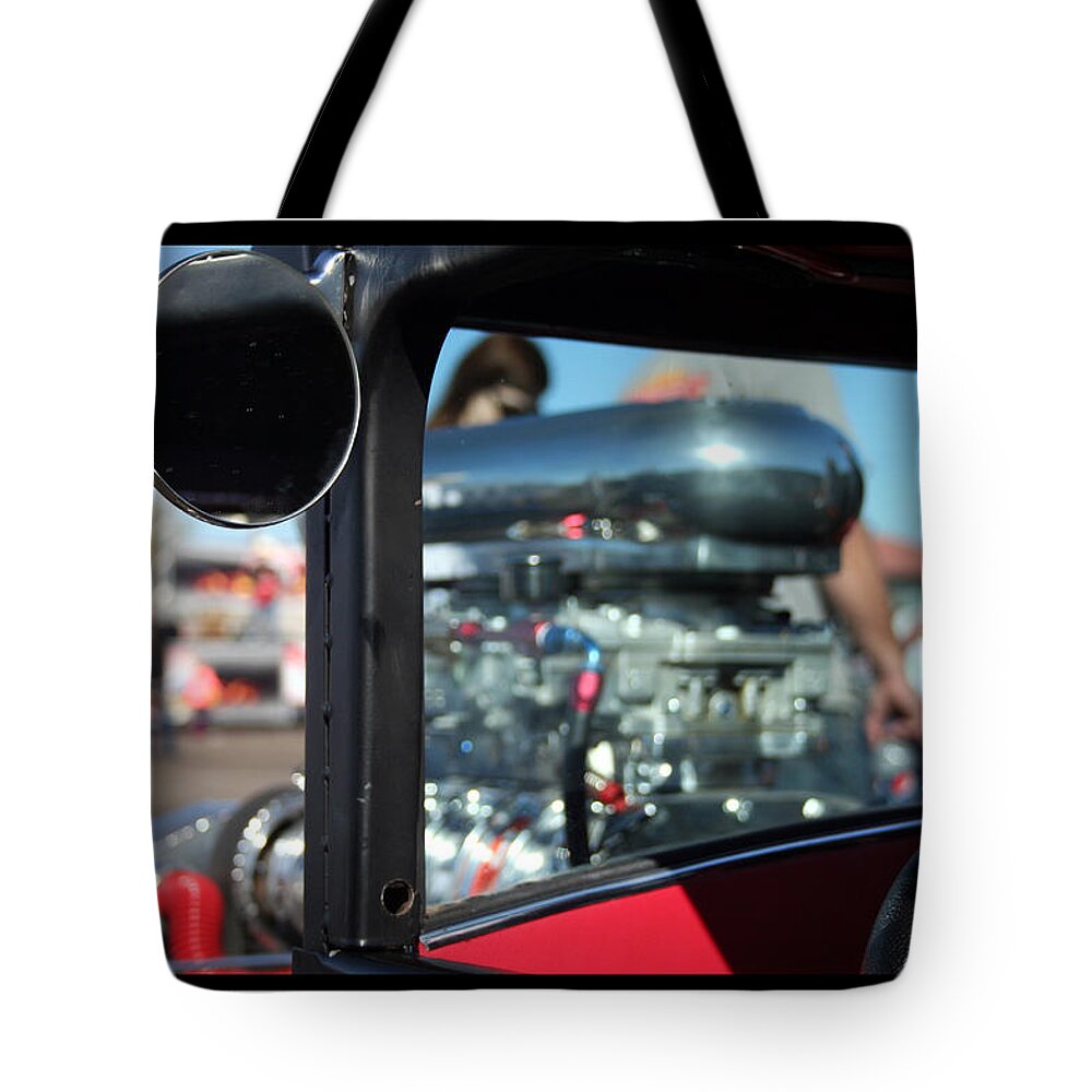 Ratrod Tote Bag featuring the photograph Blower view by Darrell Foster