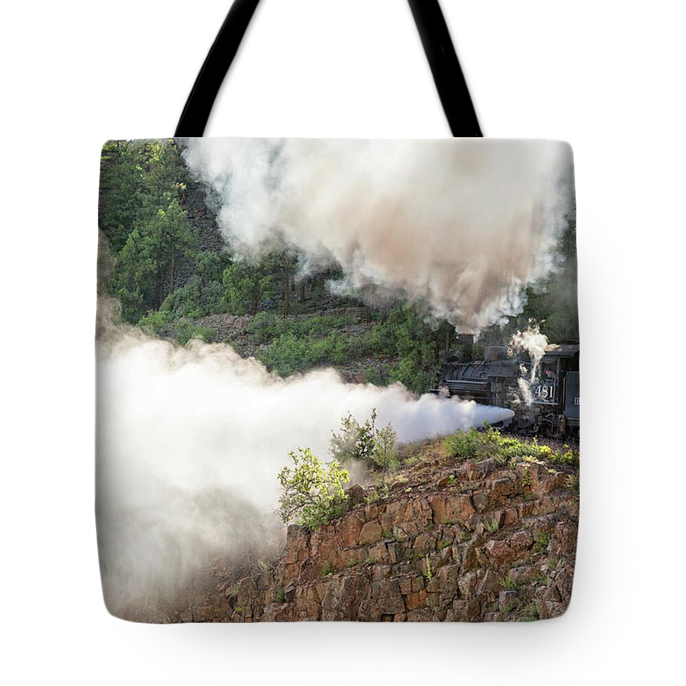 Animas River Tote Bag featuring the photograph Blowing Off Steam by Victor Culpepper