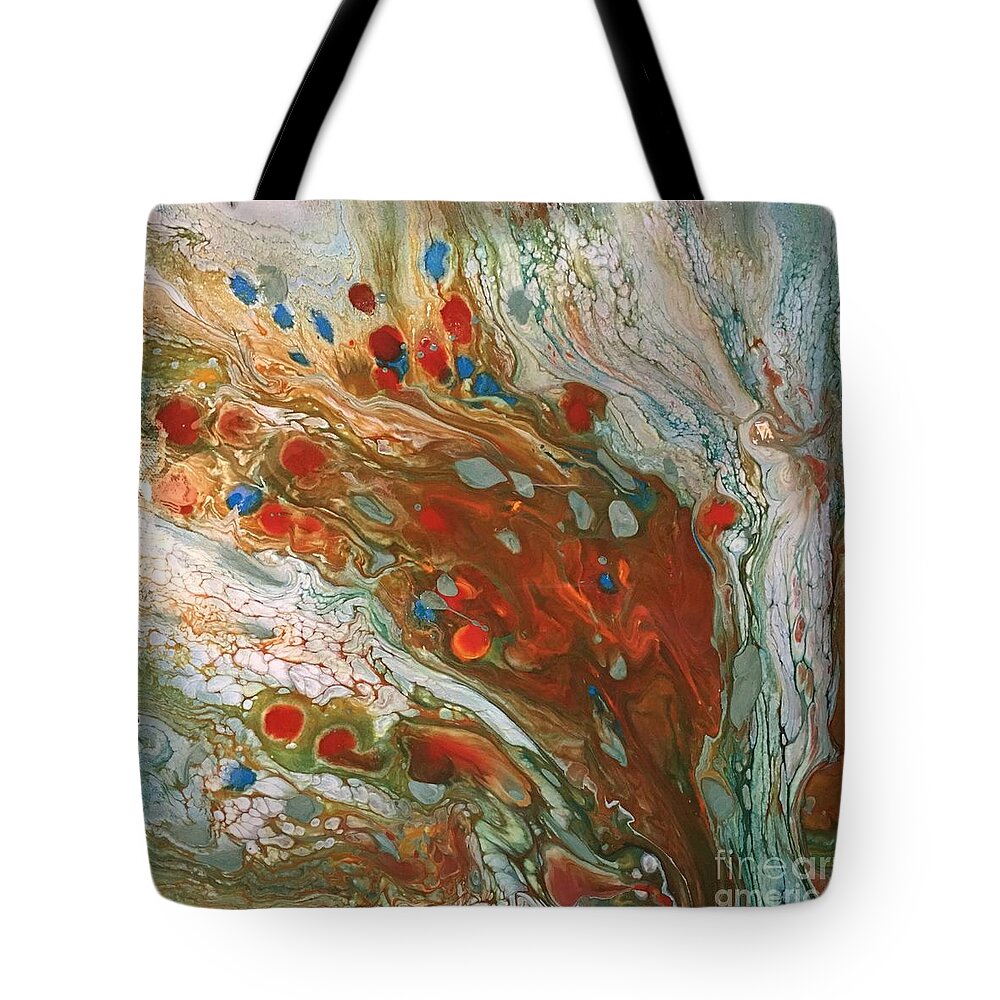 Abstract Tote Bag featuring the painting Blown Away by Leslie Dobbins