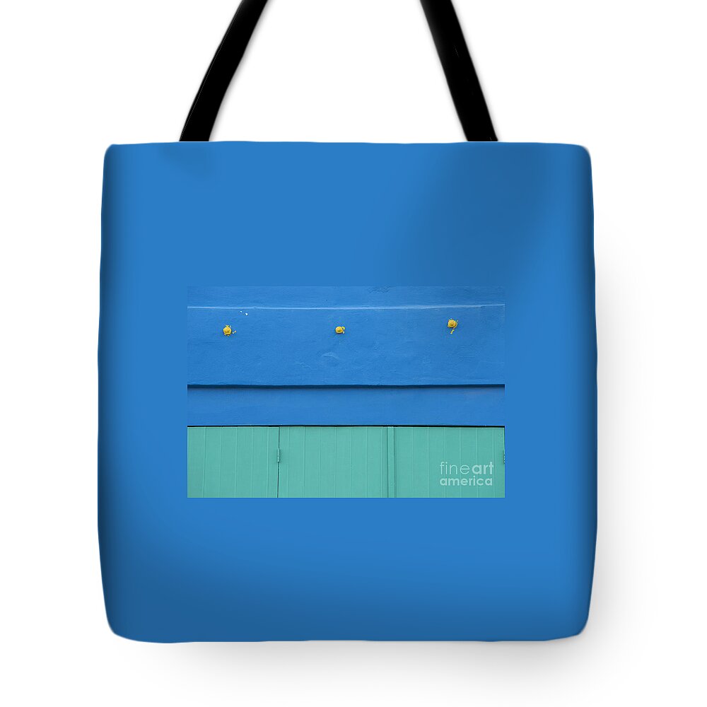 Abstract Tote Bag featuring the photograph Blue Architectural Detail by Juli Scalzi