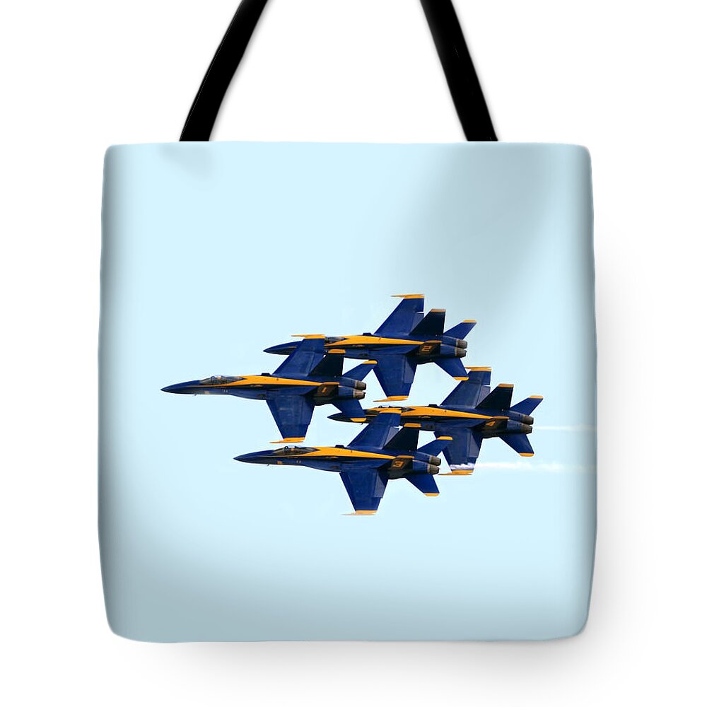 Blue Angels Tote Bag featuring the photograph Blue Angels Formation I by Gigi Ebert