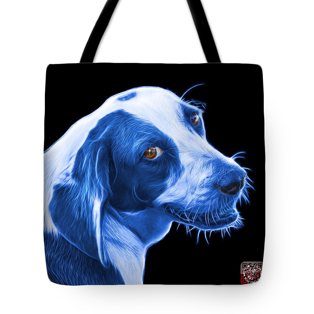 Beagle Tote Bag featuring the painting Blue Beagle dog Art- 6896 - BB by James Ahn