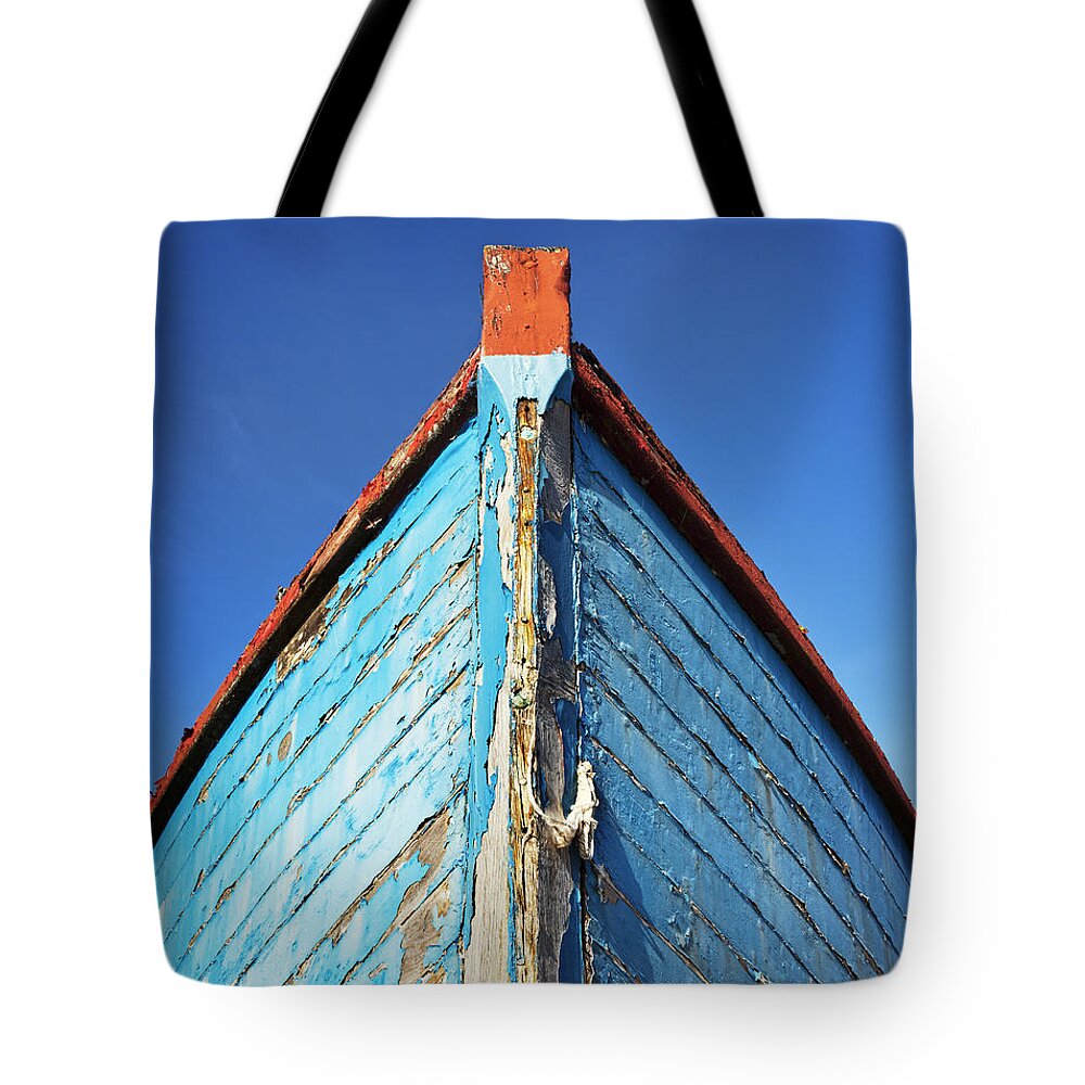 Blue Tote Bag featuring the photograph Blue Boat by Ian Merton