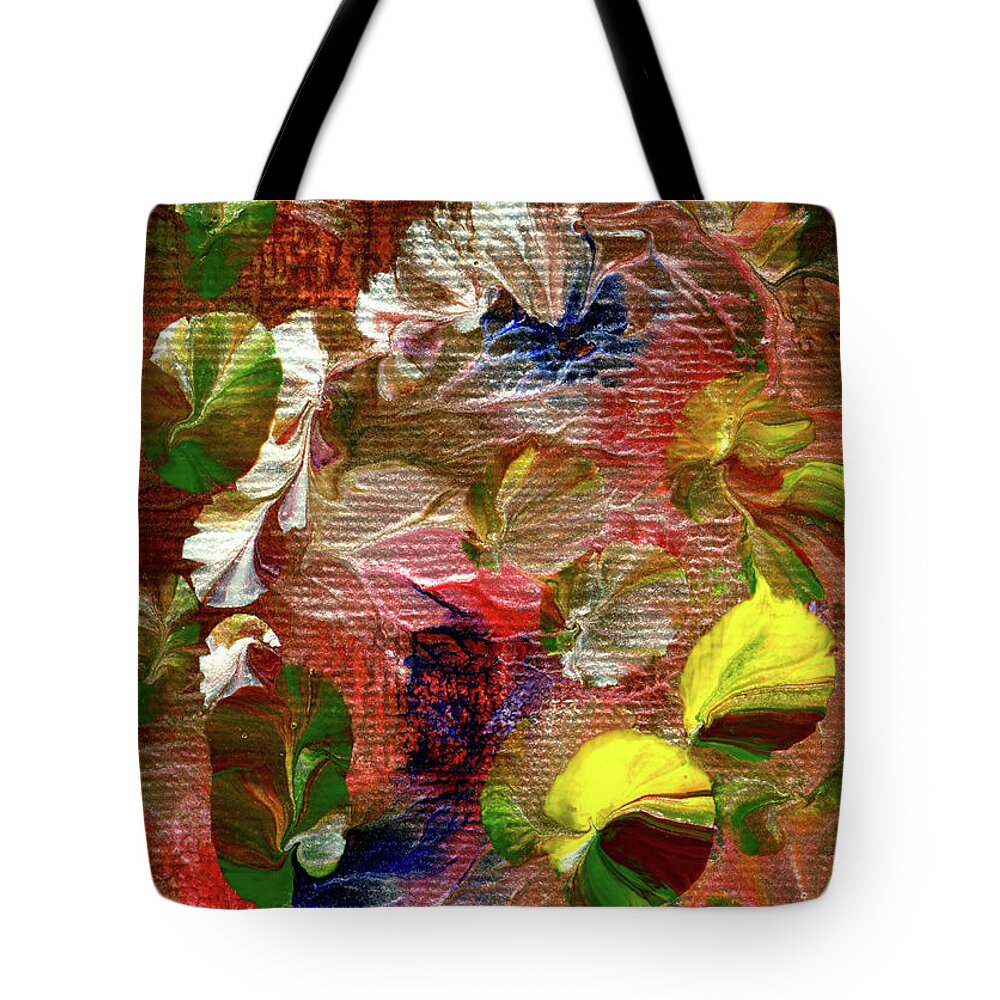 Blue Tote Bag featuring the painting Blue Butterfly Jungle by Nan Bilden