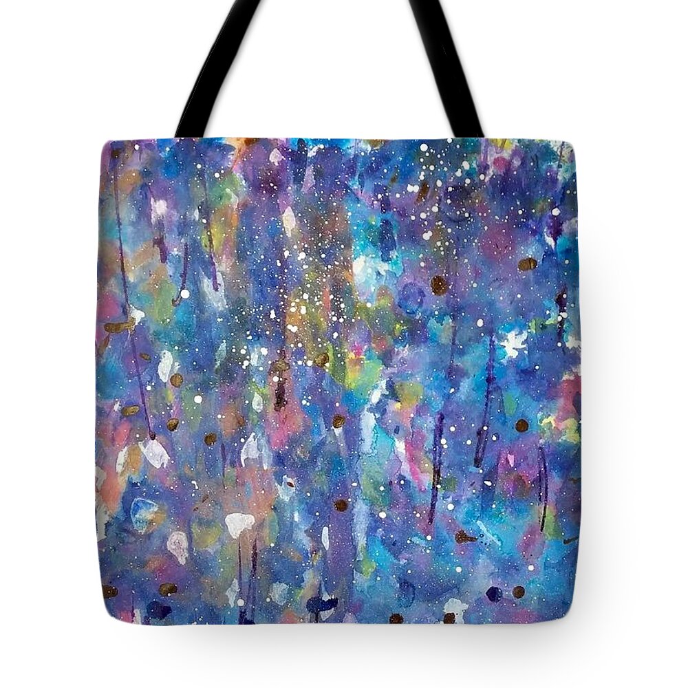 Blue Tote Bag featuring the painting Blue by Catherine Gruetzke-Blais