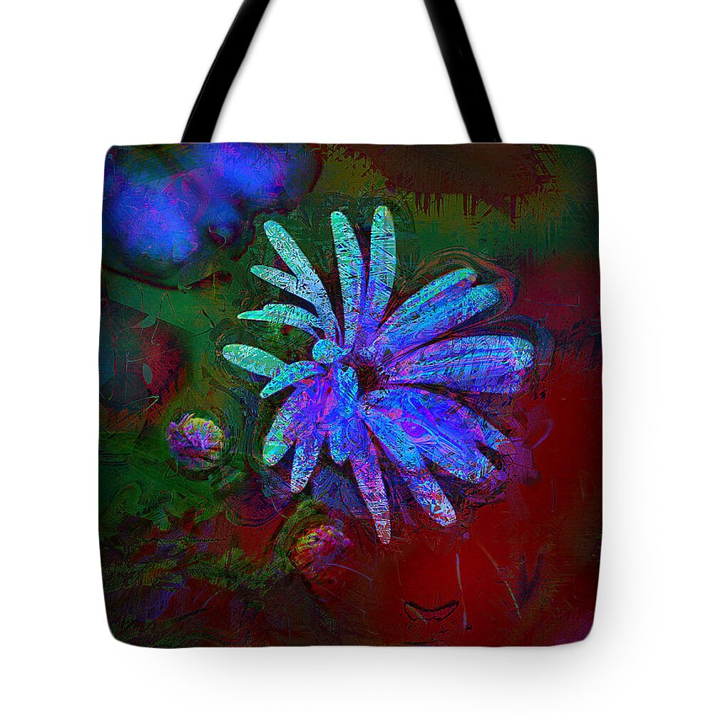Daisy Tote Bag featuring the photograph Blue Daisy by Lori Seaman