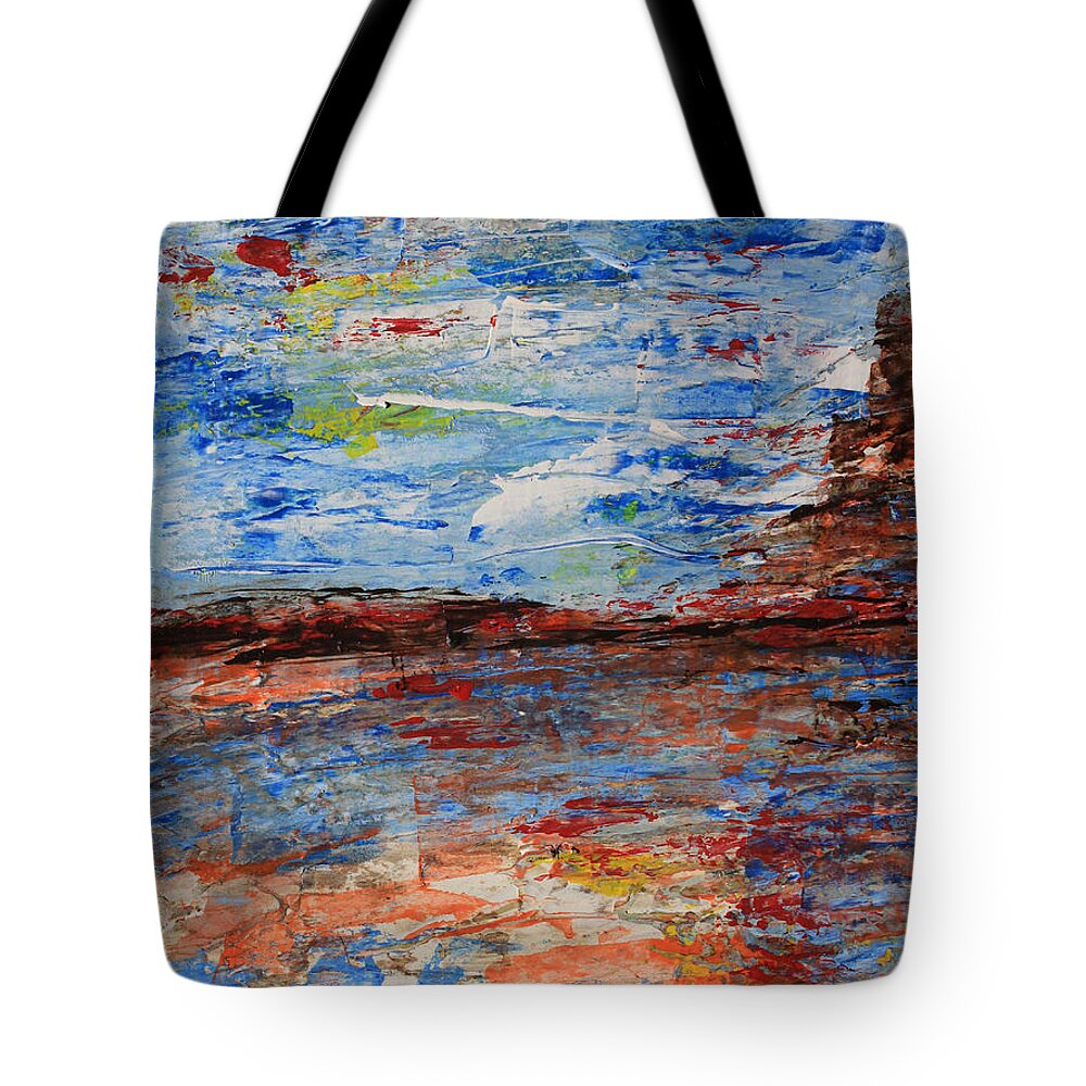 Desert Tote Bag featuring the painting Blue Desert by April Burton