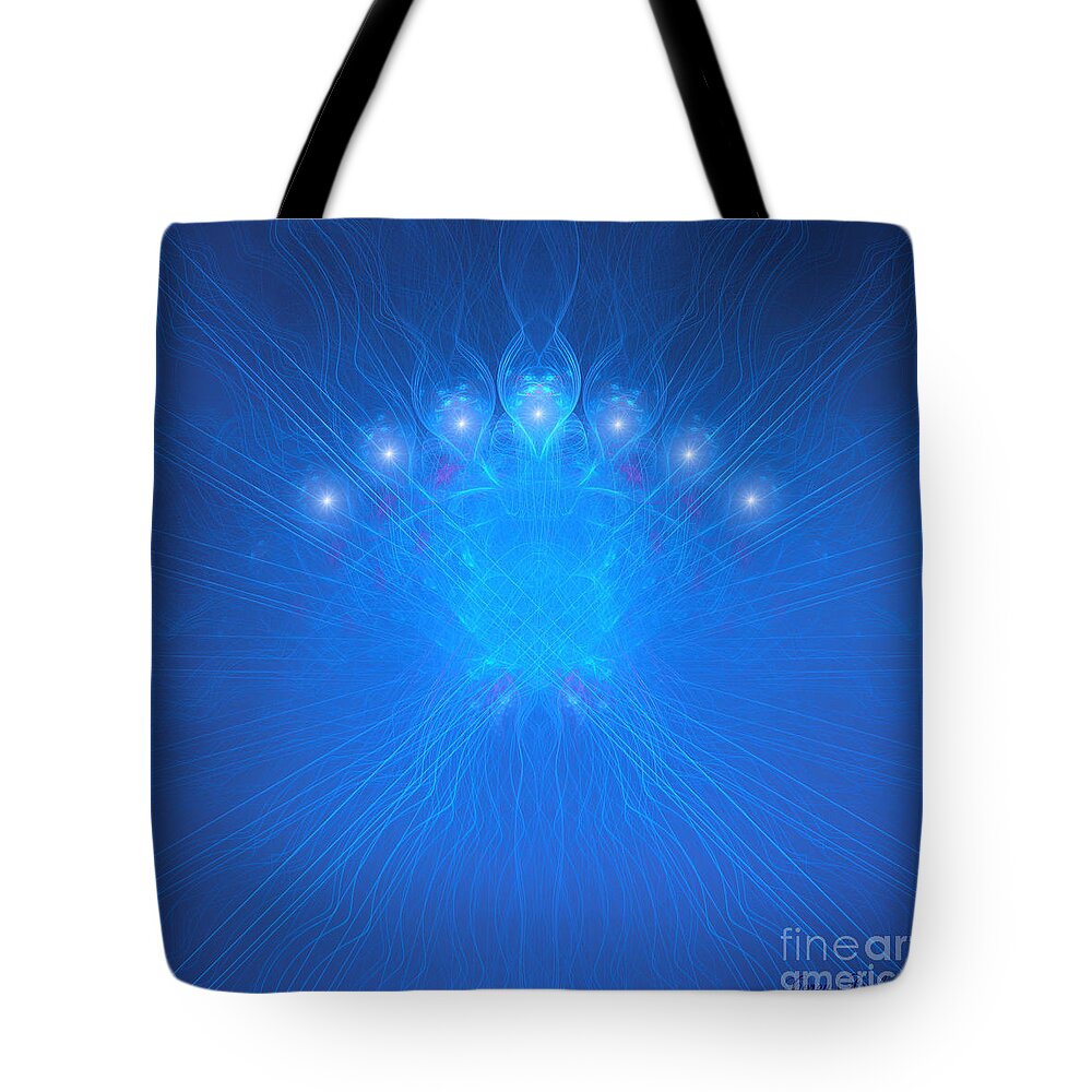 Abstract Tote Bag featuring the painting Blue Design by Corey Ford