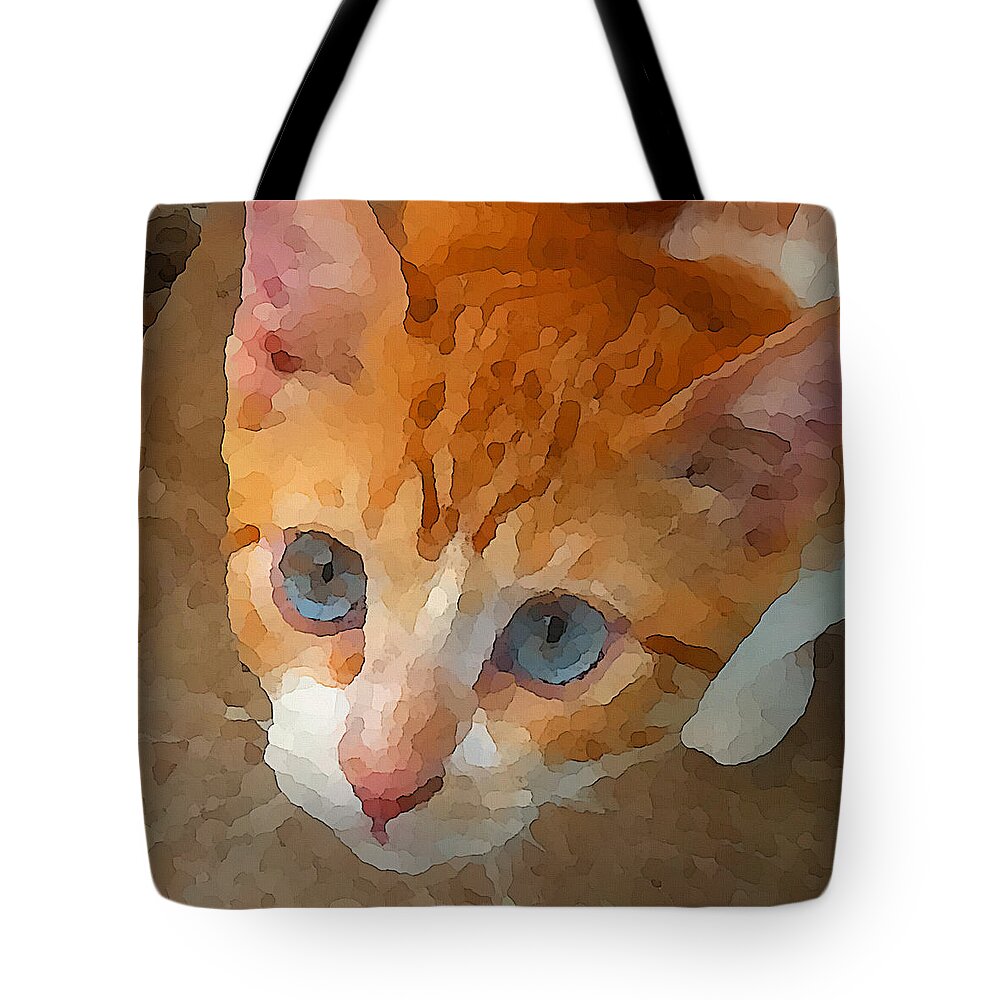 Impressionist Tote Bag featuring the digital art Blue eyed Punk by Shelli Fitzpatrick