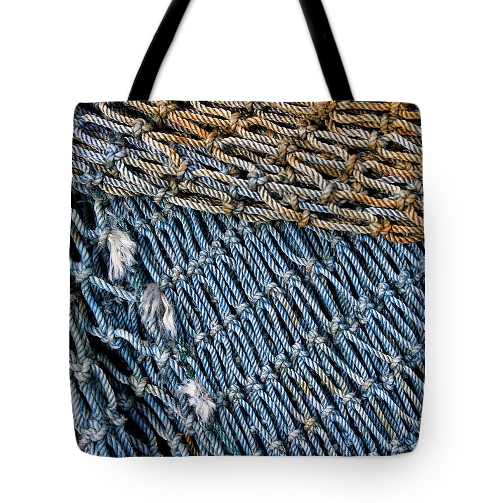Blue Fishing Net Detail Tote Bag