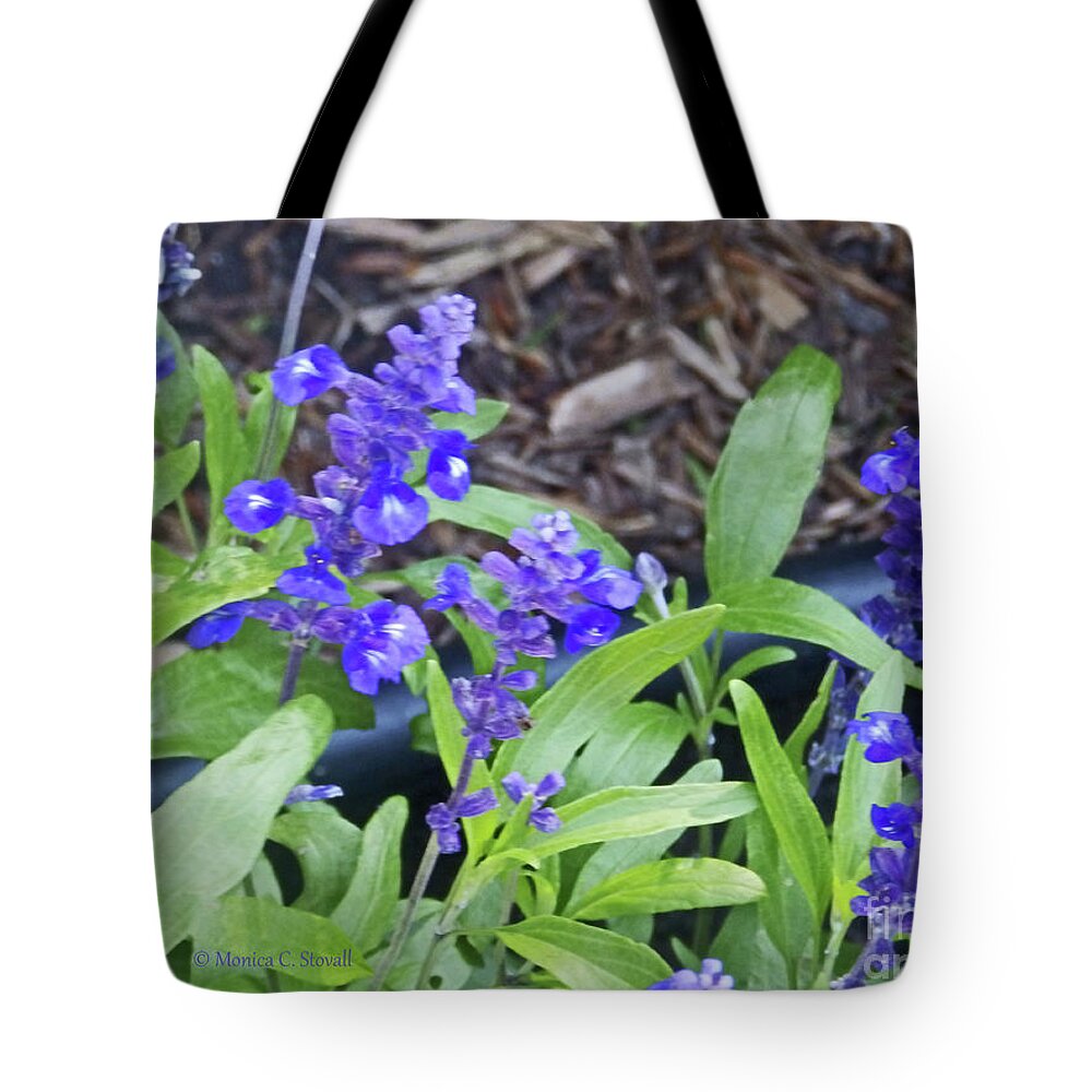 Blue Flowers Tote Bag featuring the photograph Purple Flower P6 by Monica C Stovall