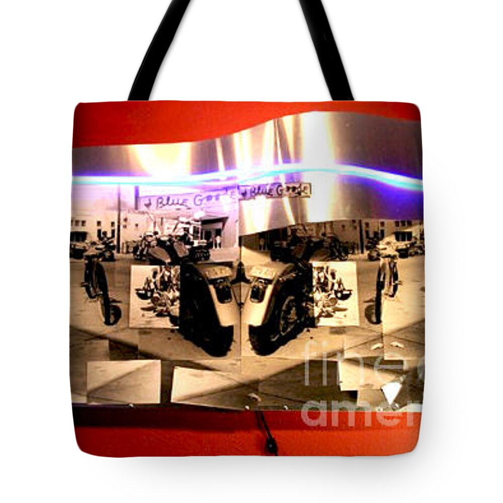 Neon Tote Bag featuring the mixed media Blue Goose by Kasey Jones