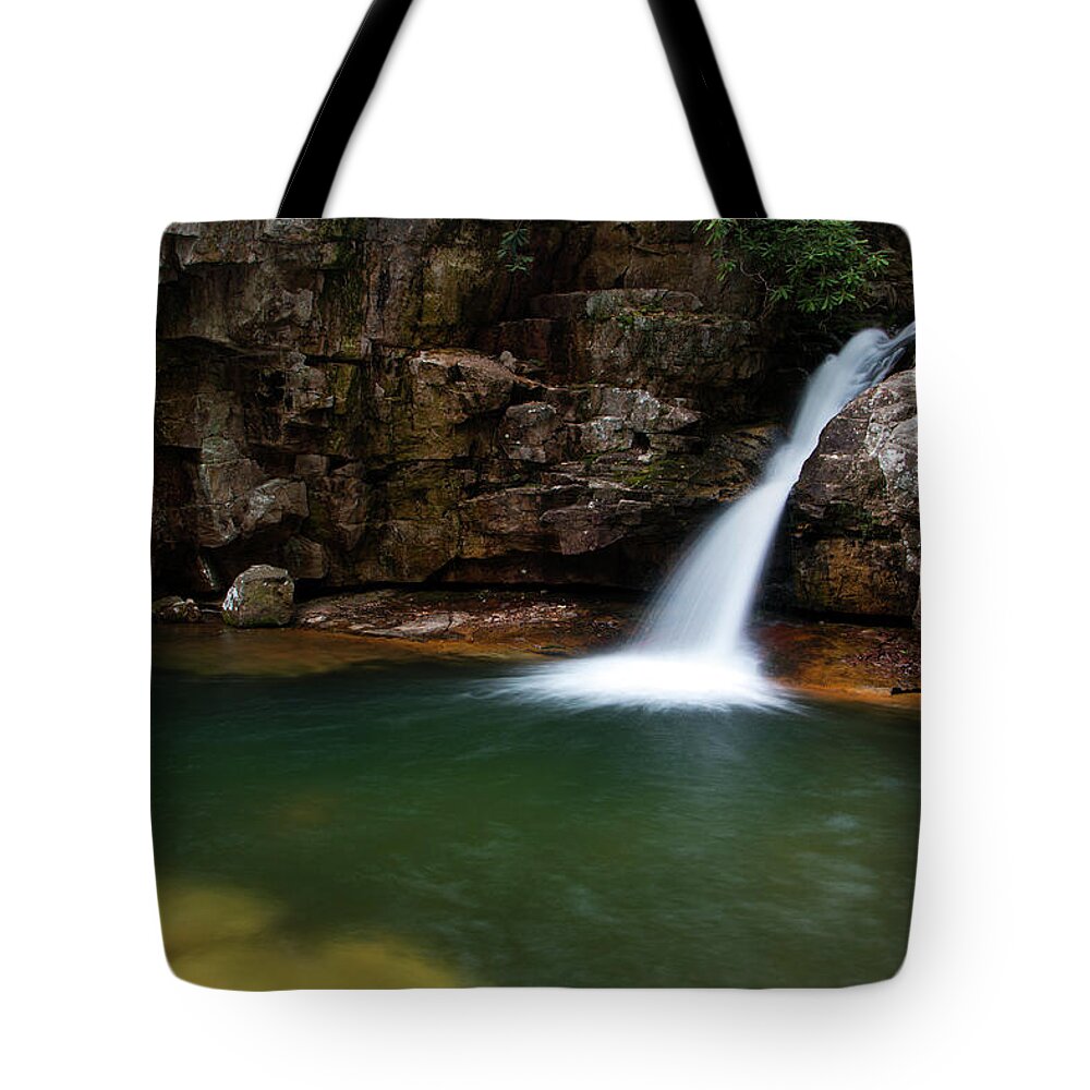 Waterfall Tote Bag featuring the photograph Blue Hole in Spring 2017 III by Jeff Severson