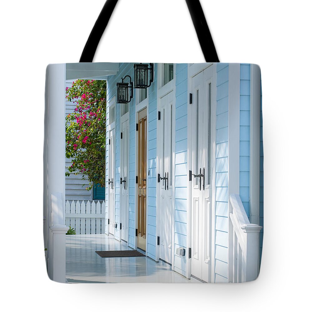 America Tote Bag featuring the photograph Blue House by Juli Scalzi