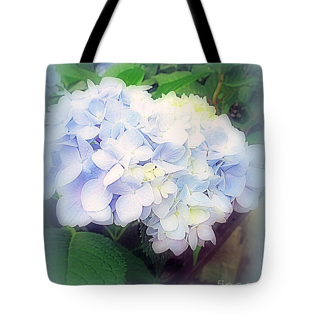 Flower Tote Bag featuring the photograph Blue Hydrangea by Kay Novy