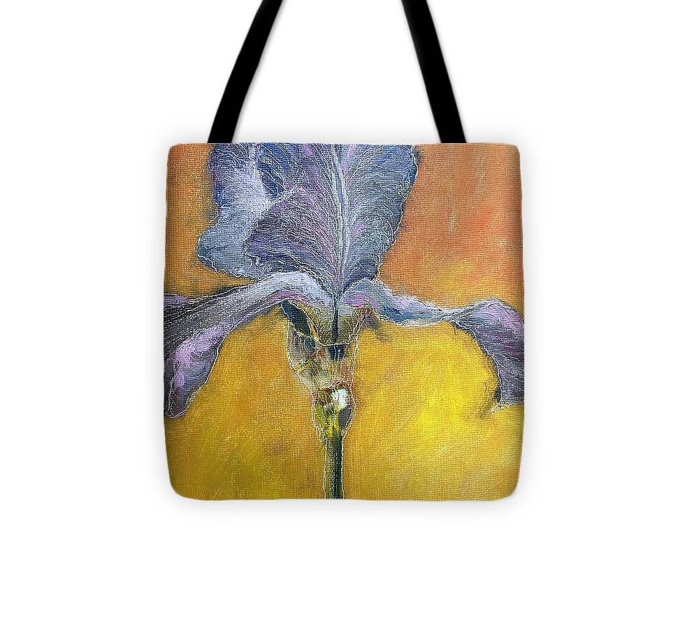 Iris Tote Bag featuring the painting Blue Iris by AnneMarie Welsh