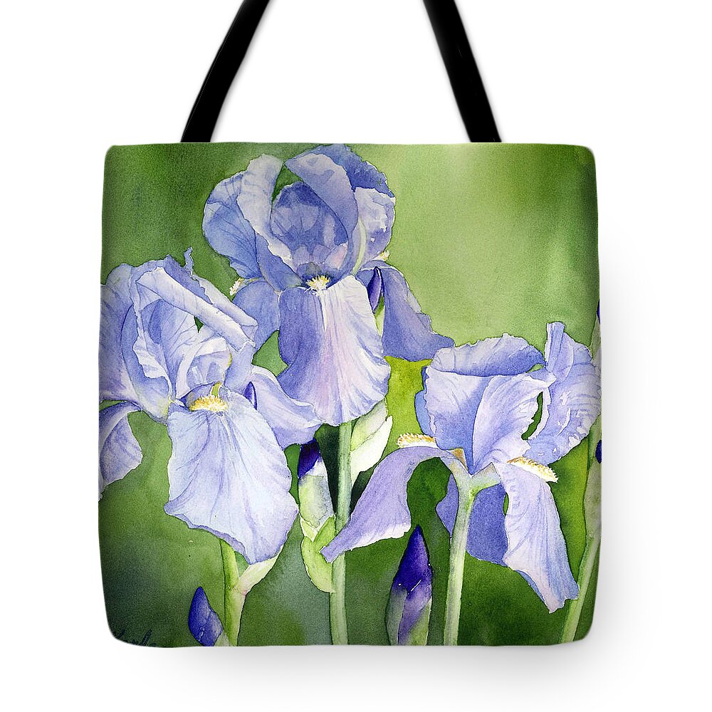 Flower Tote Bag featuring the painting Blue Iris by Marsha Karle