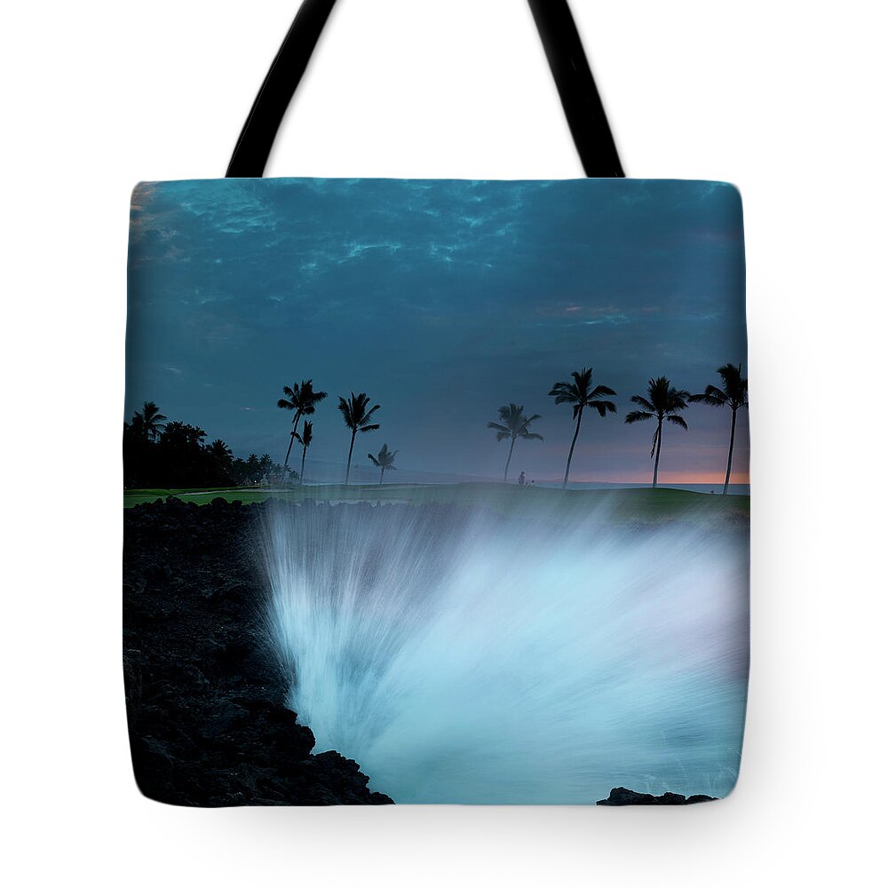 Sea Tote Bag featuring the photograph Blue Mana 1 of 3 - 1-3 ratio Triptych by Sean Davey